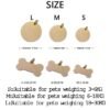 Custom Pet ID Tag Size Guide – Round and Bone Shaped Metal Pet Tags Custom pet ID tag size chart showing multiple metal tag sizes, round and bone shaped personalized pet identification tags for pets