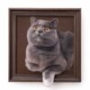 Custom Cat Felt Portrait – Handmade Framed Pet Art Handmade custom cat felt portrait in a luxury wooden frame, realistic needle felted pet artwork made from wool, USA