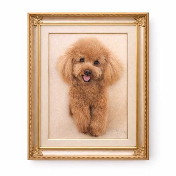Custom Pet Felt Art – Handcrafted Dog Home Décor Portrait Handcrafted custom dog felt art framed as home décor, realistic wool needle felted pet portrait, Canada