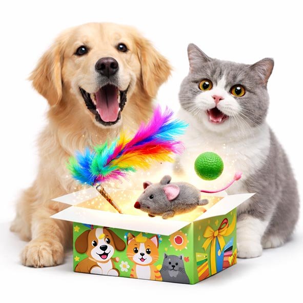 Eco-Friendly Pet Toy Mystery Box for Dogs and Cats Eco-friendly pet toy mystery box with natural toys for pets