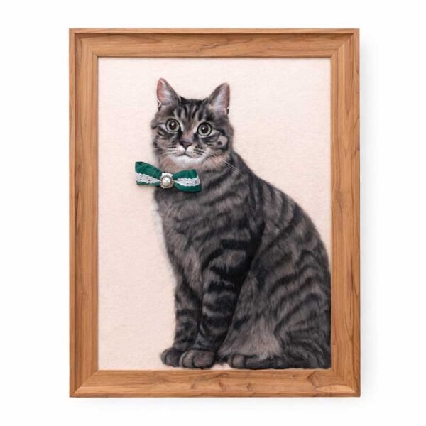 Realistic 3D Pet Felt Portrait – Handmade Wool Cat Art Realistic 3D cat felt portrait, handmade wool pet artwork with lifelike texture, UK