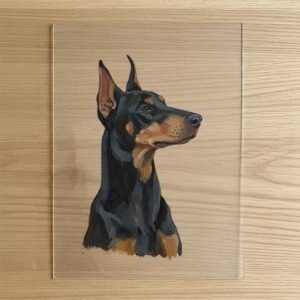 Custom acrylic glass painting step 3 blocking main colors with premium acrylic paint