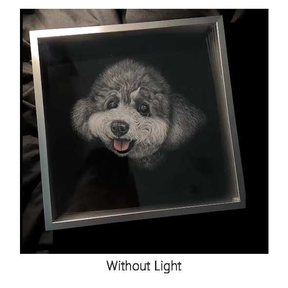 不带灯 Forever Love: Hand-Carved Custom 3D Pet Portrait Art