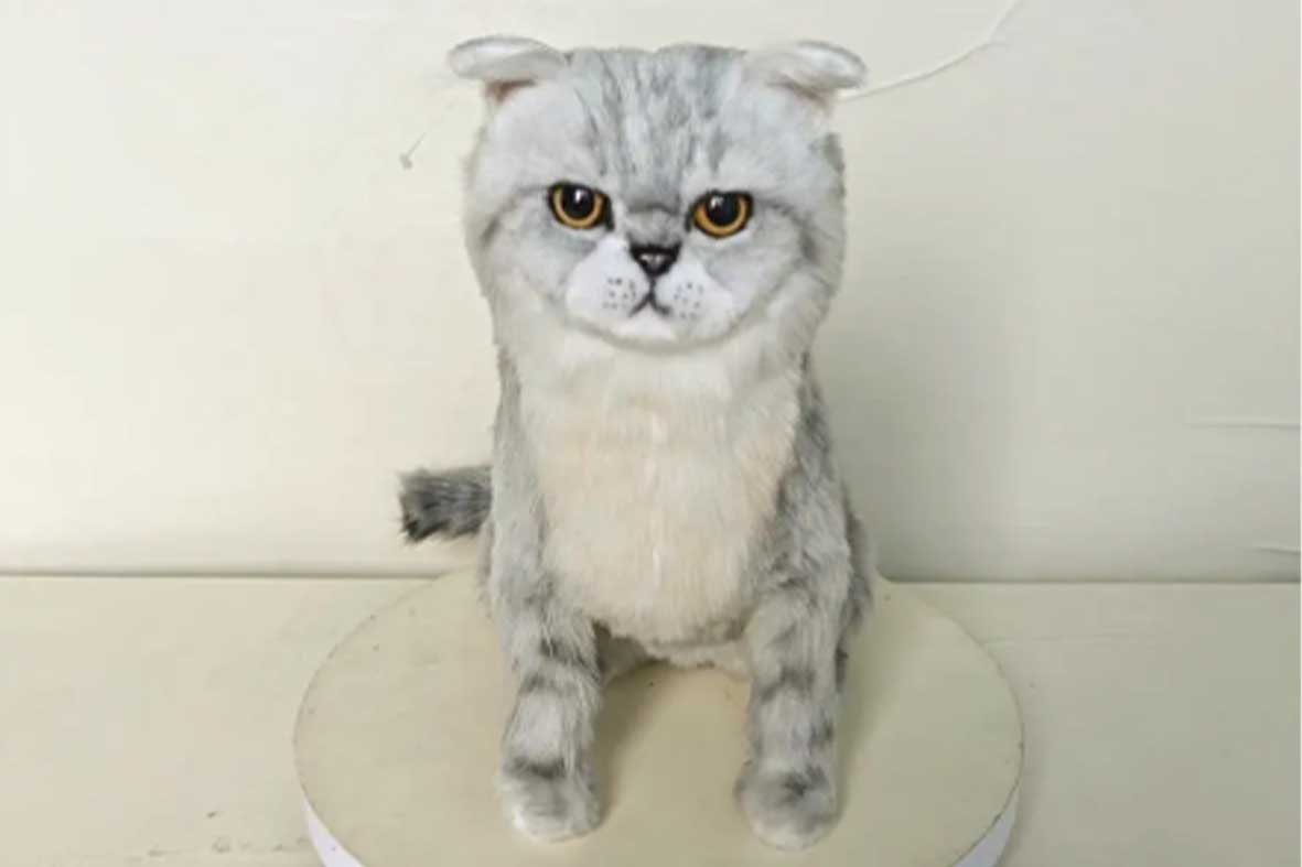 Example of a low-cost, squishy needle felted pet memorial showing potential structural sag and fiber shedding issues over time vs heirloom quality