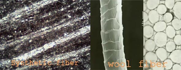 Comparison of natural wool fiber with microscopic scales vs smooth synthetic acrylic fiber for high-quality needle felted pet memorial sculptures