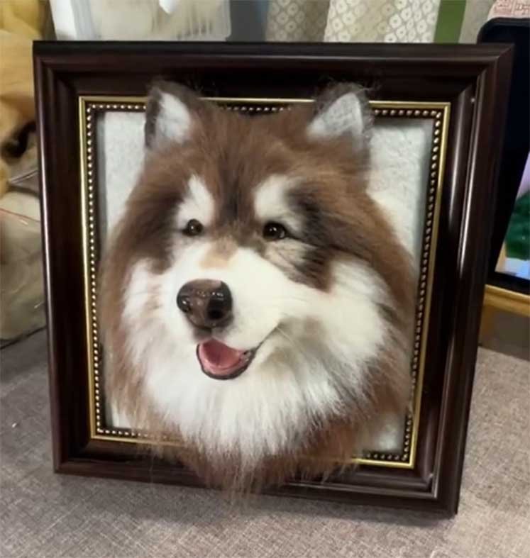 Handmade dog figurine sculpture, showcasing intricate details and natural variations, emphasizing the personalized charm of handcrafted artistry